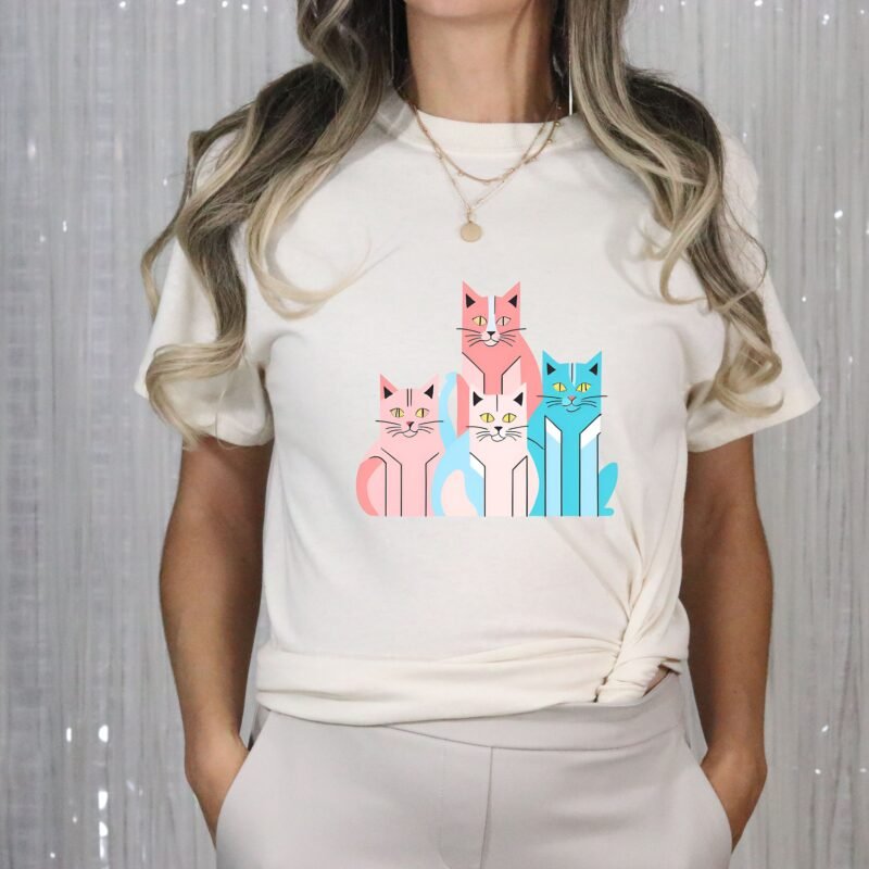 Playful Neo Cat T shirt - Image 5