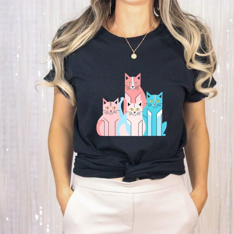 Playful Neo Cat T shirt