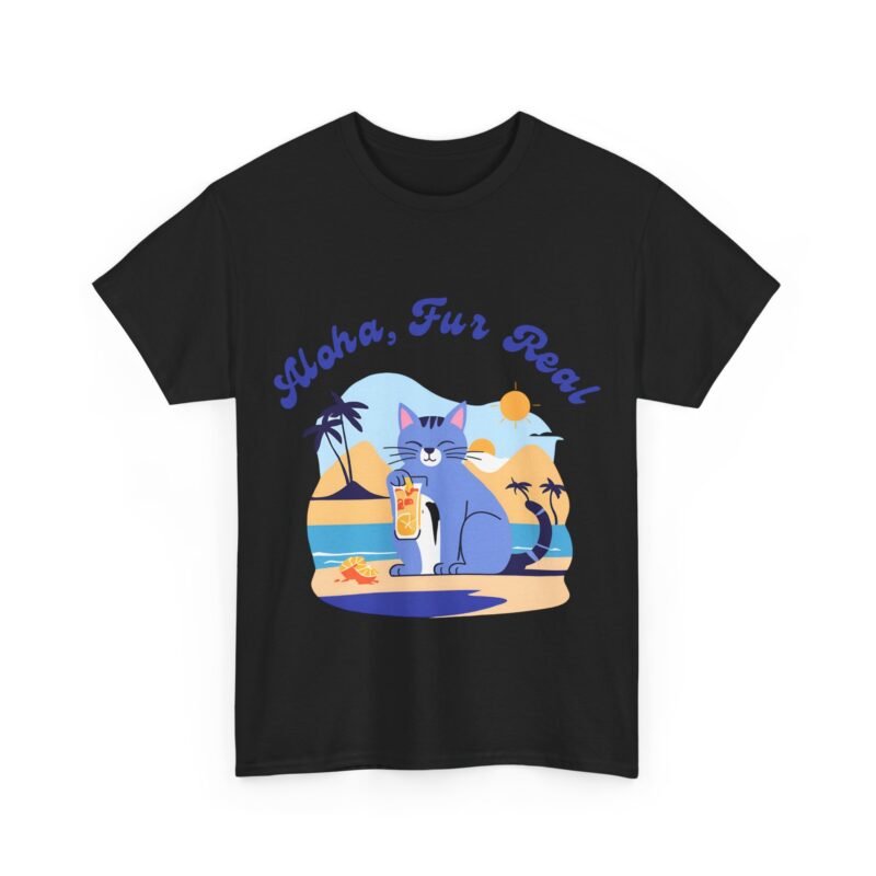 Aloha Fur Real Beach Cat T shirt - Image 3