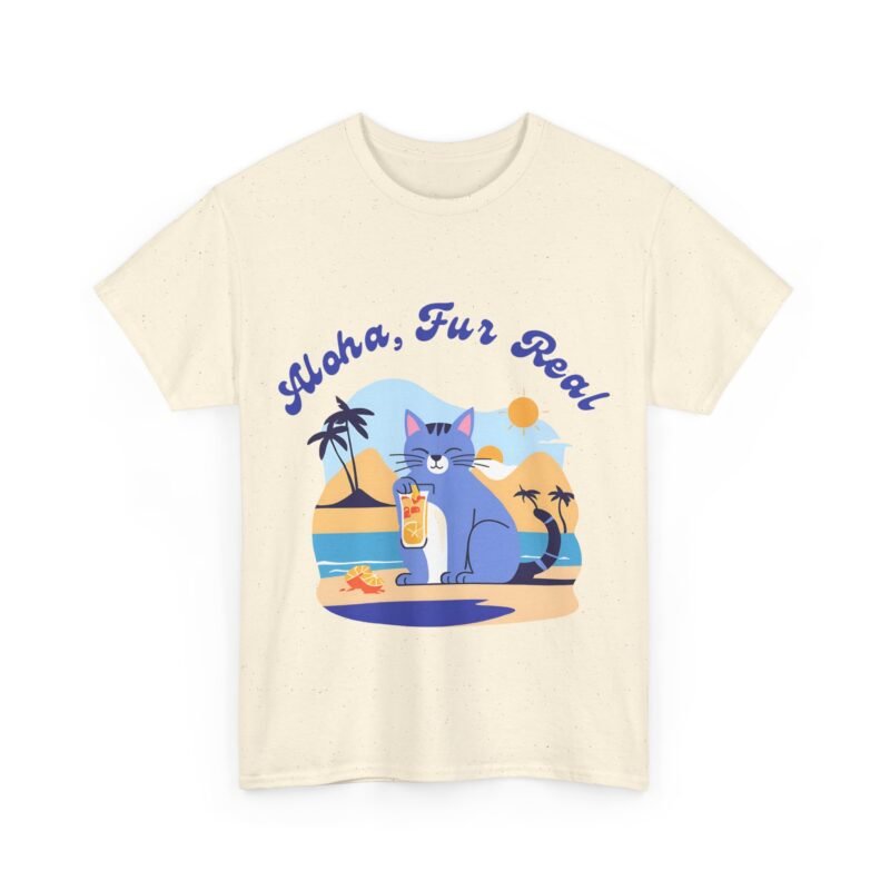 Aloha Fur Real Beach Cat T shirt - Image 5