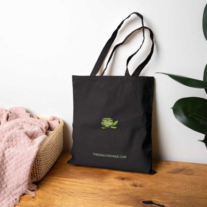 Cotton Canvas Tote Bag with matcha bowl
