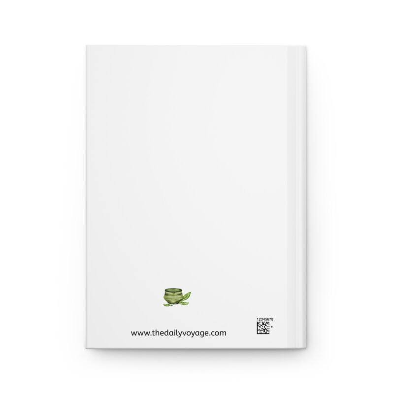 Matte White journal cover with cute matcha illustrations and the quote "Matcha, Write, Repeat"