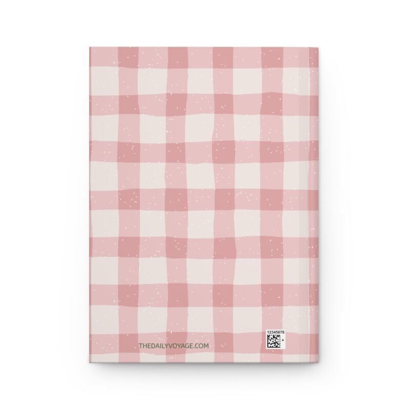 Pink Gingham Kawaii Journal – Cute Bear, Bows & Dessert Hardcover Notebook