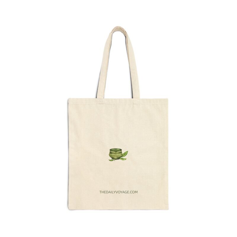 Cotton Canvas Tote Bag with matcha bowl