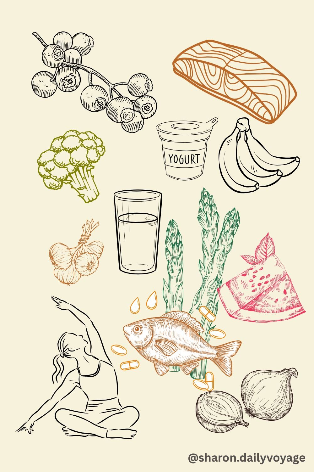 The list of food that help with your gut health and might be benefit to your clear skin